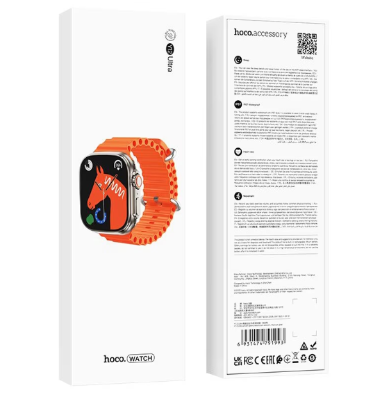 Ceas Inteligent Y12 Ultra, HOCO, Memorie 128MB, 280mAh, Bluetooth 5.0, Portocaliu, (Y12-ULTRA) [3]