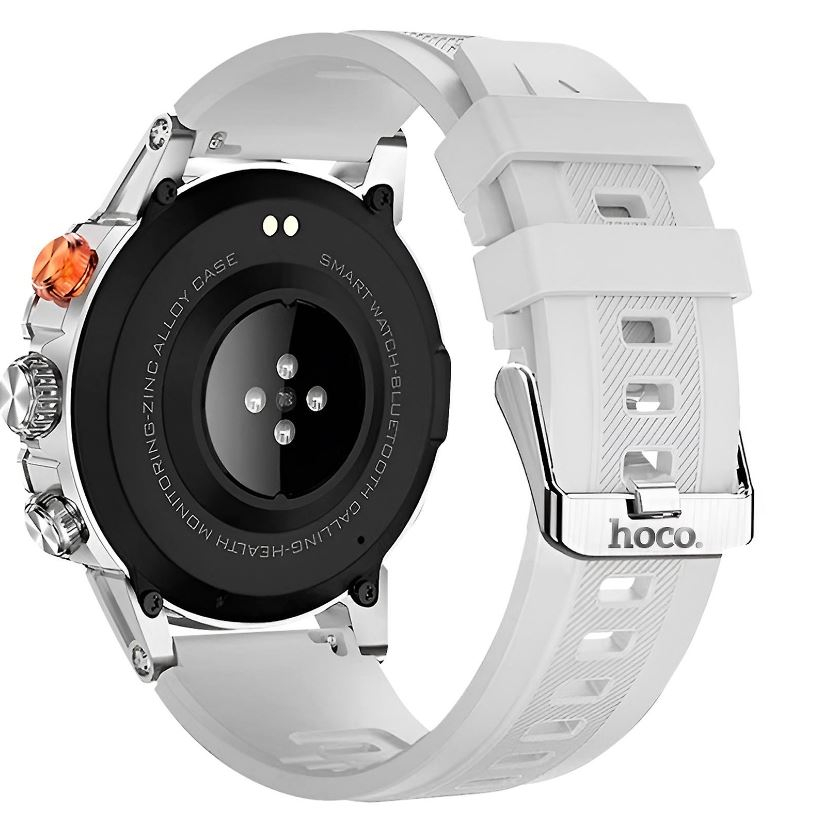 Ceas Smartwatch HOCO Y20, Accepta apeluri, 300mAh, Functii multiple, Ecran 1.53 inch, Curea silicon, Gri [2]