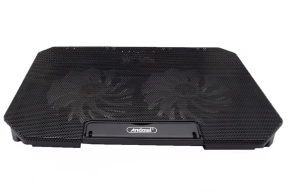 Cooler Laptop cu 2 Ventilatoare, Silentios, 13", USB, Negru, Andowl (Q-S03) [2]