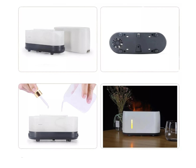  Difuzor de Aromaterapie și Umidificator – Capacitate 240ml, Proiecție LED Flacără, Temporizator și Telecomandă (Q-XJ160) [4]