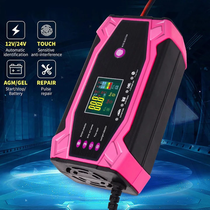 Incarcator pentru Baterii cu Plumb Acid 12V-24V (4AH-120AH) – Compatibil cu Bateriile AGM, Gel, Calciu, SLA, VRLA, Automobile, Camioane, Motociclete, ATV și Barci [6]