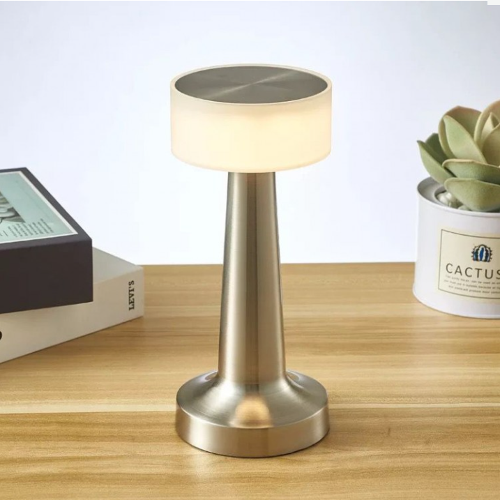 Lampă de Masă LED Fără Fir, Control Tactil, Design Modern, Reîncărcabilă prin USB, Corp din Aluminiu, Andowl (Q-TL143) [2]