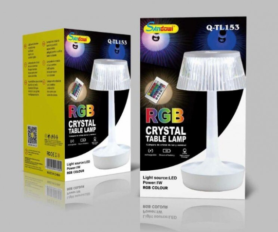 Lampă de Masă RGB cu Design Modern de Cristal, LED, Control prin Telecomandă, Andowl (Q-TL153) [4]
