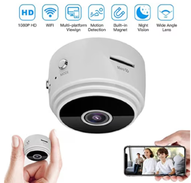 Mini Camera, Night Vision, Wifi, Full HD 1080p, Alb, (Q-HQ36) [6]