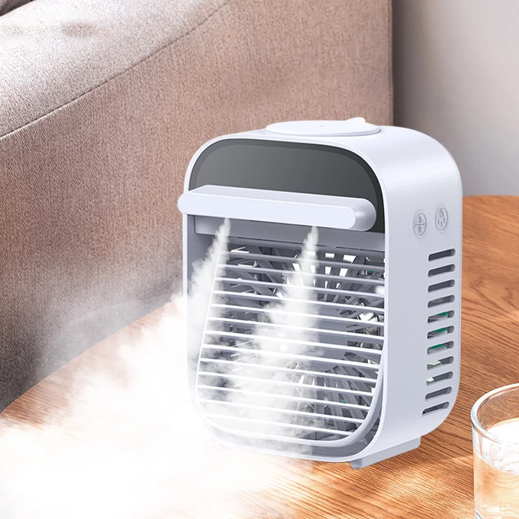 Mini Racitor aer portabil JRH cu LED 7 culori, 3 functii – Racire, Umidificare, Purificare – USB, Alb [4]