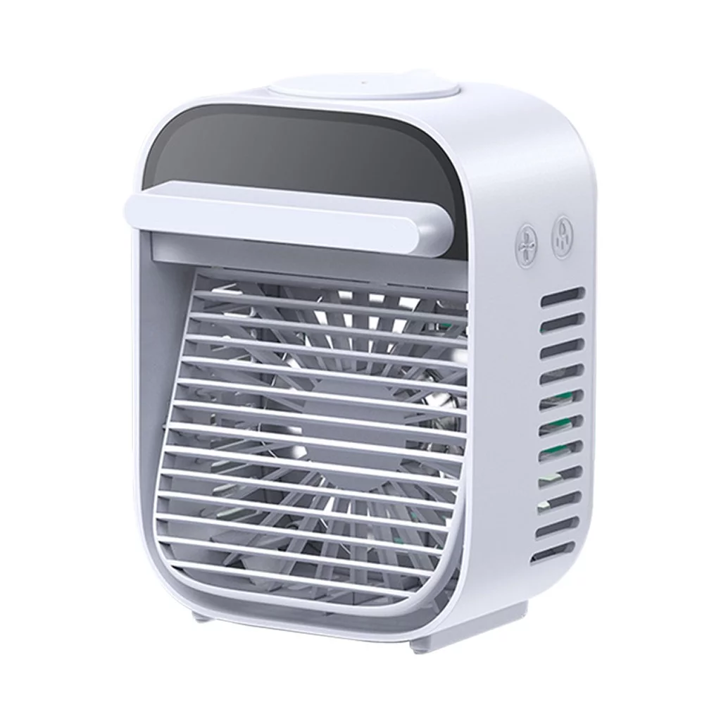 Mini Racitor aer portabil JRH cu LED 7 culori, 3 functii – Racire, Umidificare, Purificare – USB, Alb [3]