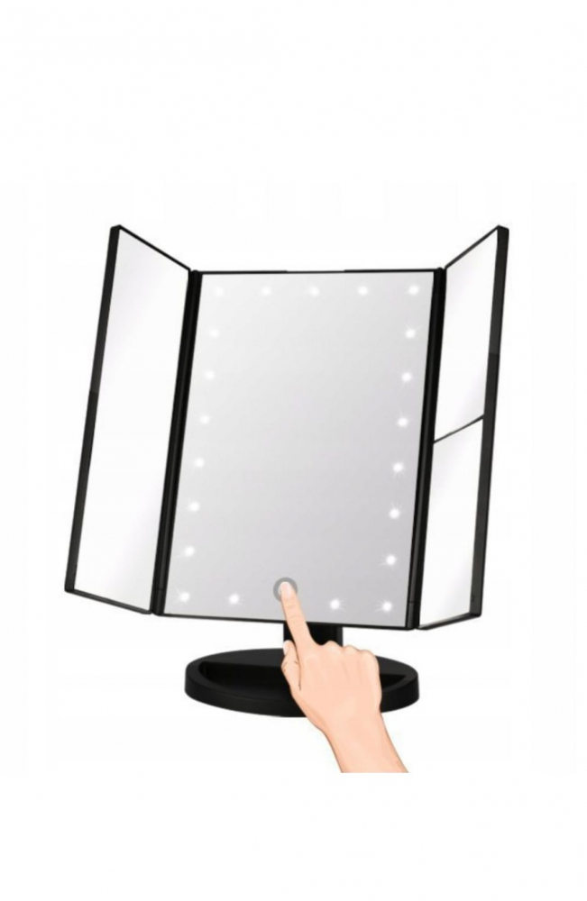 Oglinda de machiaj LED cu iluminare, Pliabila, 22 LED-uri, Pivotare 180 grade, Zoom 10X, Alimentare USB, Q-LM11 [6]