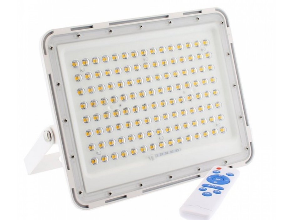 Proiector LED, cu Panou Solar si Telecomanda, Rezistent la Apa, 150W, Negru/Alb, IP65 (ZS56-005) [2]