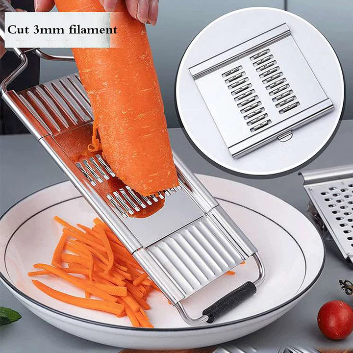 Răzătoare Manuală, cu 4 Lame, din Inox, pentru Tăiat Legume și Fructe, Aorlis (AO-78330) [5]