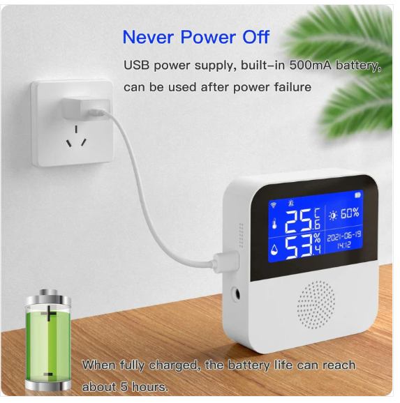 Senzor Inteligent WiFi de Temperatură și Umiditate, Ecran LCD 2.9 inch, Andowl (Q-WD01) [4]