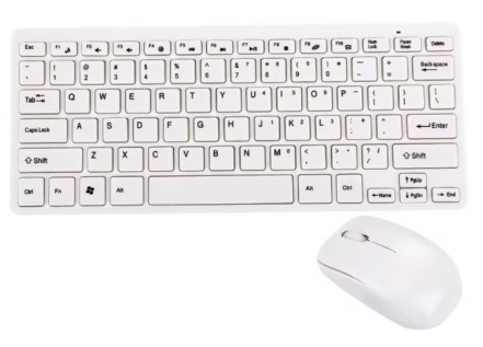 Set Tastatură și Mouse Wireless, Conectivitate USB 2.4G, Alb, Ideal pentru Birou, Andowl (Q-903) [1]