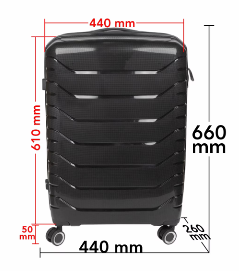 Set Trolere Voiaj, 4 Piese (35l, 43l, 70l, 105l), StowAway, 4 Roti Duble 360 Grade, Detasabile, PP, Inchidere Cifru, Negru, Gri, Naimeed D5967 [10]