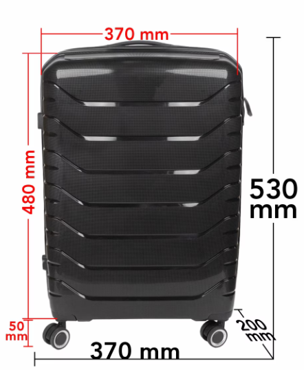 Set Trolere Voiaj, 4 Piese (35l, 43l, 70l, 105l), StowAway, 4 Roti Duble 360 Grade, Detasabile, PP, Inchidere Cifru, Negru, Gri, Naimeed D5967 [6]