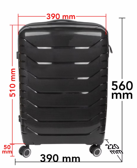 Set Trolere Voiaj, 4 Piese (35l, 43l, 70l, 105l), StowAway, 4 Roti Duble 360 Grade, Detasabile, PP, Inchidere Cifru, Negru, Gri, Naimeed D5967 [8]