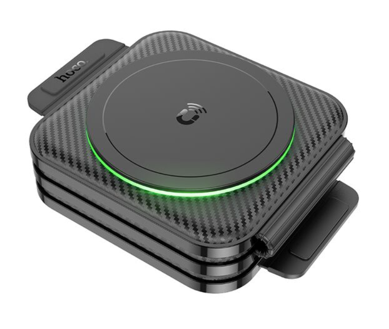 Stație de Încărcare Wireless 3 în 1, Pliabilă, MagSafe, 15W, Qi, Compatibilă cu Telefon, Ceas și Căști, Negru, Hoco (CQ4) [3]