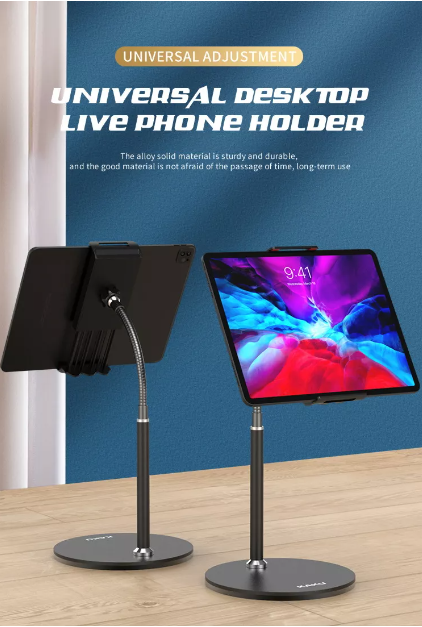 Suport de Birou Reglabil pentru Tabletă/Telefon, cu Braț Rotativ 360°, Negru, Kaku (KSC-463) [1]