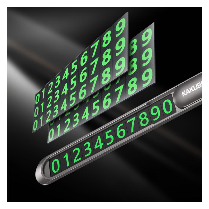 Suport Număr de telefon pentru masina, Cifre verzi vizibile, Metal, Kaku KSC-1487, parcare temporara [3]