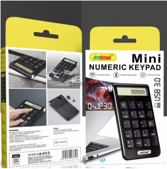 Tastatură Numerică, Extensie Wireless, USB 3.0, Ergonomică și Compactă, Andowl (QJP30) [3]