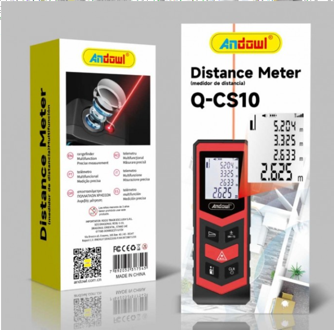 Telemetru, Laser Digital Profesional, 30M-100M, Precizie Înalta, Multiple Funcții, Baterie Reîncărcabilă, Andowl (Q-CS10) [2]
