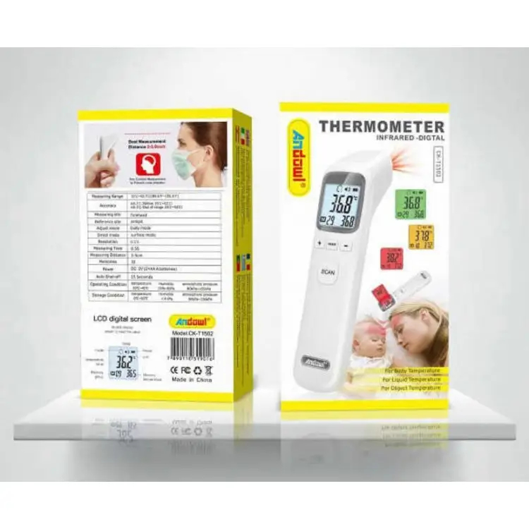 Termometru Digital cu Infrarosu și Alarma pentru Febra, Non-Contact, Andowl (CK-T1502) [7]
