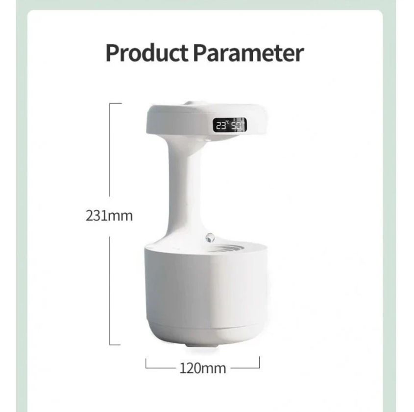 ​​​​​​​Umidificator Anti-Gravity IMA Trend, Difuzor Aromaterapie cu Afișaj LED, Lumină Ambientală, Rezervor 800ml, Operare Silențioasă 8h, Oprire Automată, Alimentare USB, Alb, ANDOWL (Q-LV001) [4]