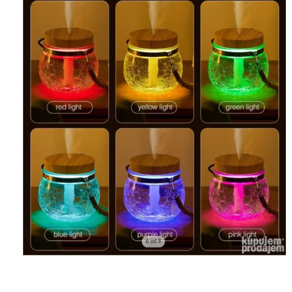 Umidificator USB din sticlă, Difuzor de Arome și Lumină Ambientală RGB, 400 ml, Design Modern și Compact [4]