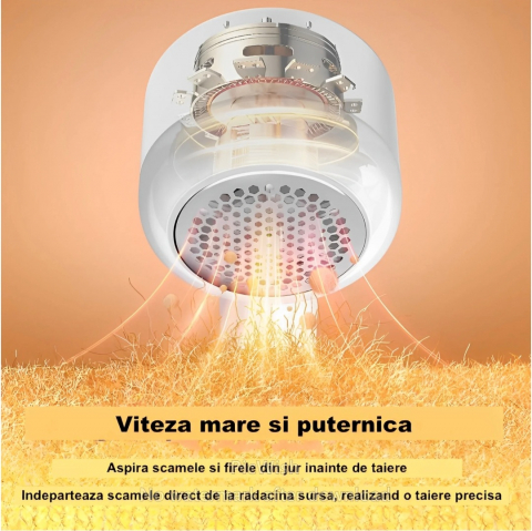 Aparat de scame pentru curatat haine, Andowl®, Baterie Litiu-polimer 2000 mAh, Incarcare USB-C DC 5V, Autonomie 2-3 ore, 6 Lame, Display LED, Material ABS, 3 Moduri de Viteza, Culoare Alb, Q-M91 [3]