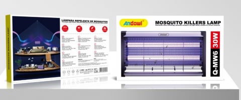 Aparat tantari profesional 50W ANDOWL, insectocutor UV anti tantari, muste si insecte, suprafete mari 60m², carcasa aluminiu, lant de agatare [2]