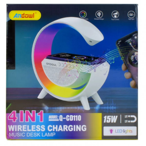 BOXA BT STATIE INCARCARE WIRELESS 15W LAMPA RGB ANDOWL QCD110 [5]