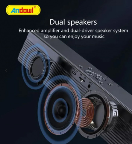 Boxă Portabilă Bluetooth cu Ceas Digital, Alarmă și Funcție de Lumina de Noapte, Microfon Integrat, Autonomie Lungă, Andowl (Q-YXB133) [2]