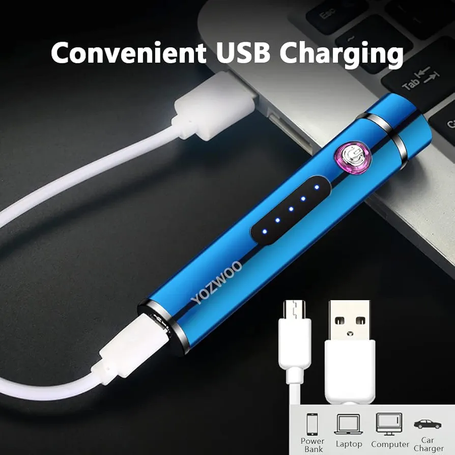 Bricheta electrica reincarcabila, cu cablu USB, fara gaz, dublu arc electric, antivant, incandescenta, usoara si portabila [1]