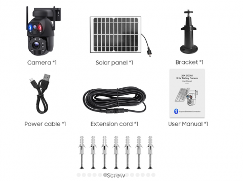Cameră de Supraveghere Solară, 4K HD, WiFi cu Panou Solar, Andowl,  Model G99 (F599) [2]