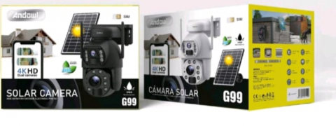 Cameră de Supraveghere Solară, 4K HD, WiFi cu Panou Solar, Andowl,  Model G99 (F599) [1]