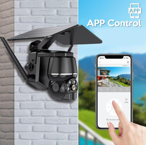 Cameră de Supraveghere Solară 4MP, Conectivitate 4G, WiFi, Senzor De Mișcare Și Panou Solar, Exterior, Infraroșu, Negru [5]