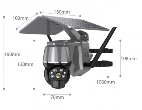 Cameră de Supraveghere Solară 4MP, Conectivitate 4G, WiFi, Senzor De Mișcare Și Panou Solar, Exterior, Infraroșu, Negru [7]