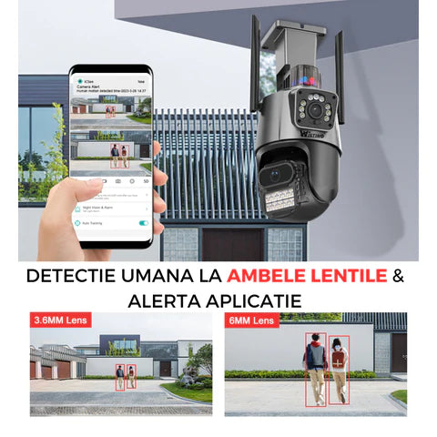 Camera de supraveghere WIFI 8K, zoom 8x, 2 lentile, Control din aplicatie, Urmarire automata, Rezistenta la apa IP66 G900 [11]