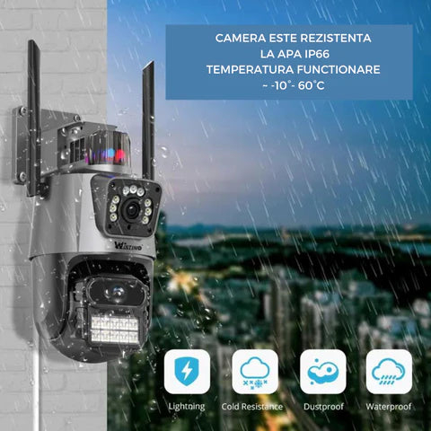 Camera de supraveghere WIFI 8K, zoom 8x, 2 lentile, Control din aplicatie, Urmarire automata, Rezistenta la apa IP66 G900 [12]