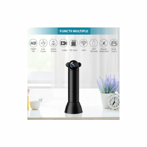 CAMERA VIDEO MINI, 1080P WIFI CU TELECOMANDA 360° [7]