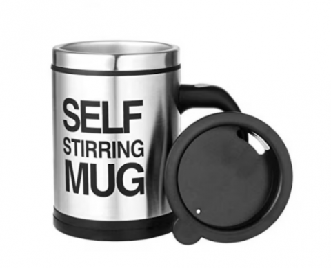Casa, Gradina & Bricolaj - Cana Smart cu Autoamestecare, Self-stirring Mug, Ideală pentru Băuturi Automix, 350 ml, Negru, Aorlis (AO-50052)