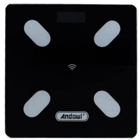 Cantare Corporale - Cântar Bluetooth cu Analiză Corporală, 180 kg, Conectivitate Aplicație, Măsurători Precise, Andowl (Q-D001)