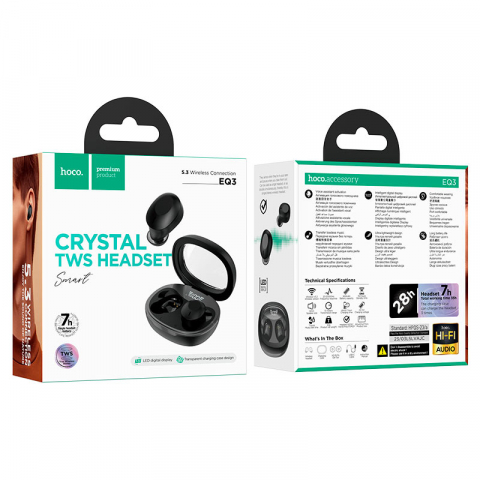 Casti Bluetooth TWS In Ear cu Carcasa Transparenta si Display Digital, Hoco (EQ3) [9]