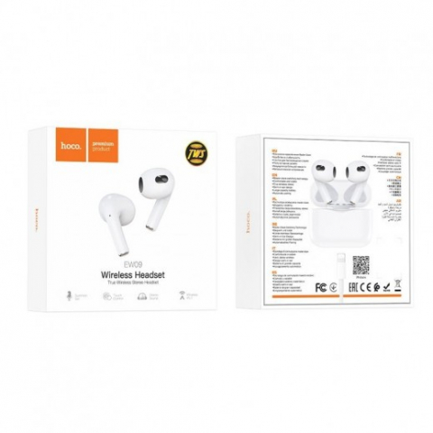 Casti Wireless Hoco EW09, Raza de transmisie 10m, Bluetooth 5.1 TWS [2]