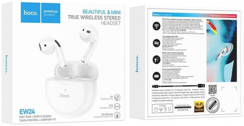 Casti Wireless, Hoco EW24, TWS, 200mAh, Bluetooth 5.3, Microfon [6]