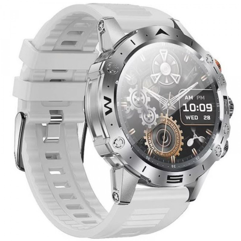 Laptop, Tablete & Telefoane - Ceas Smartwatch HOCO Y20, Accepta apeluri, 300mAh, Functii multiple, Ecran 1.53 inch, Curea silicon, Gri