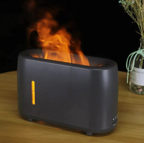 Ingrijire personala & Cosmetice -  Difuzor de Aromaterapie și Umidificator – Capacitate 240ml, Proiecție LED Flacără, Temporizator și Telecomandă (Q-XJ160)