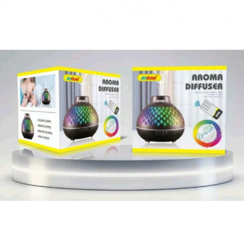 Articole Sanatate & Wellness - Difuzor Umidificator Aromaterapie Q-X13 cu RGB și Telecomandă, 400 ml, Timer, Design Compact și Silențios