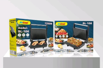 Gratar electric, 1200W, Placi Neaderente Tip Grill, Maner Termorezistent, Indicator Luminos Încalzire, Andowl (SL-106) [2]