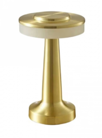 Corpuri de iluminat interior - Lampă de Birou Metalică cu LED, Reîncărcabilă, Touch Control, 3 Nuanțe de Lumină, Aurie, Andowl (Q-TL145)