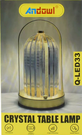 Lampă de Masă cu Design Modern de Cristal, LED, Andowl (Q-LED33) [3]