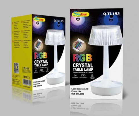 Lampă de Masă RGB cu Design Modern de Cristal, LED, Control prin Telecomandă, Andowl (Q-TL153) [3]